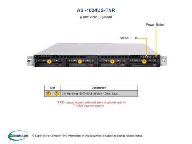 Supermicro Barebone A+ Server 1U Dual Sockel SP3 AS-1024US-TNR